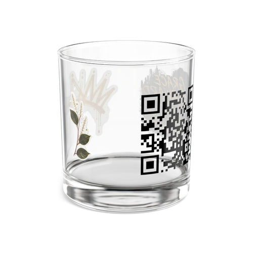 10oz Rocks Glass — 'Grace Forward' Floral Whiskey Glass with Gold Crown