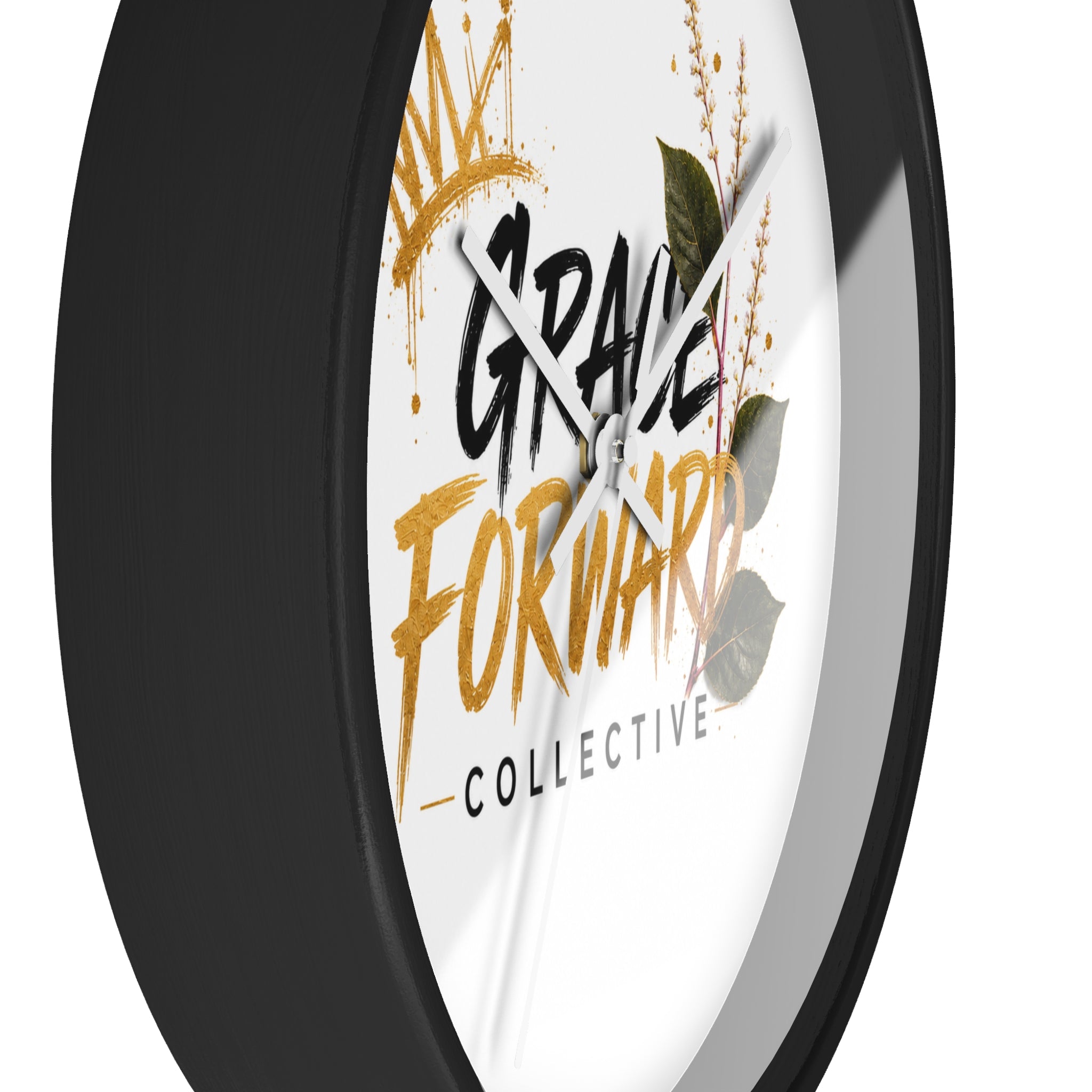 Grace Forward Collective Wall Clock — Inspirational Floral Crown Home Decor