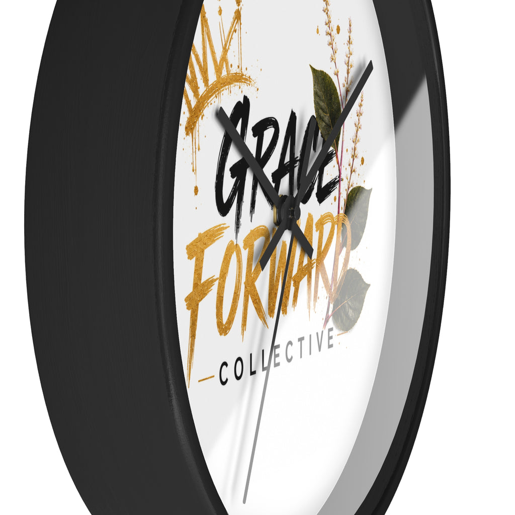 Grace Forward Collective Wall Clock — Inspirational Floral Crown Home Decor