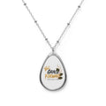 Oval Pendant Necklace — "Grace Forward Collective" Inspirational Silver Teardrop