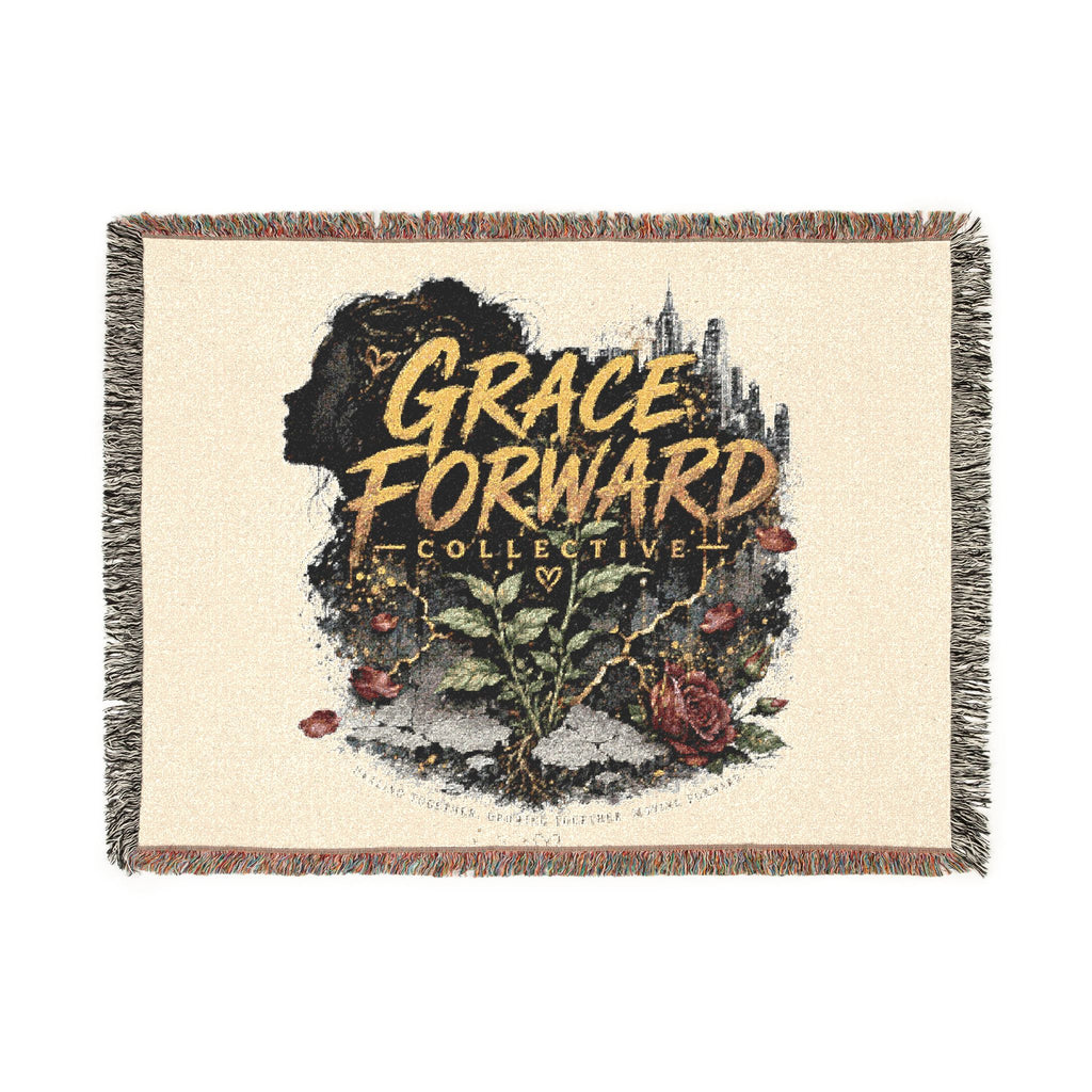 Grace Forward Woven Throw Blanket — Inspirational Floral Tapestry Design