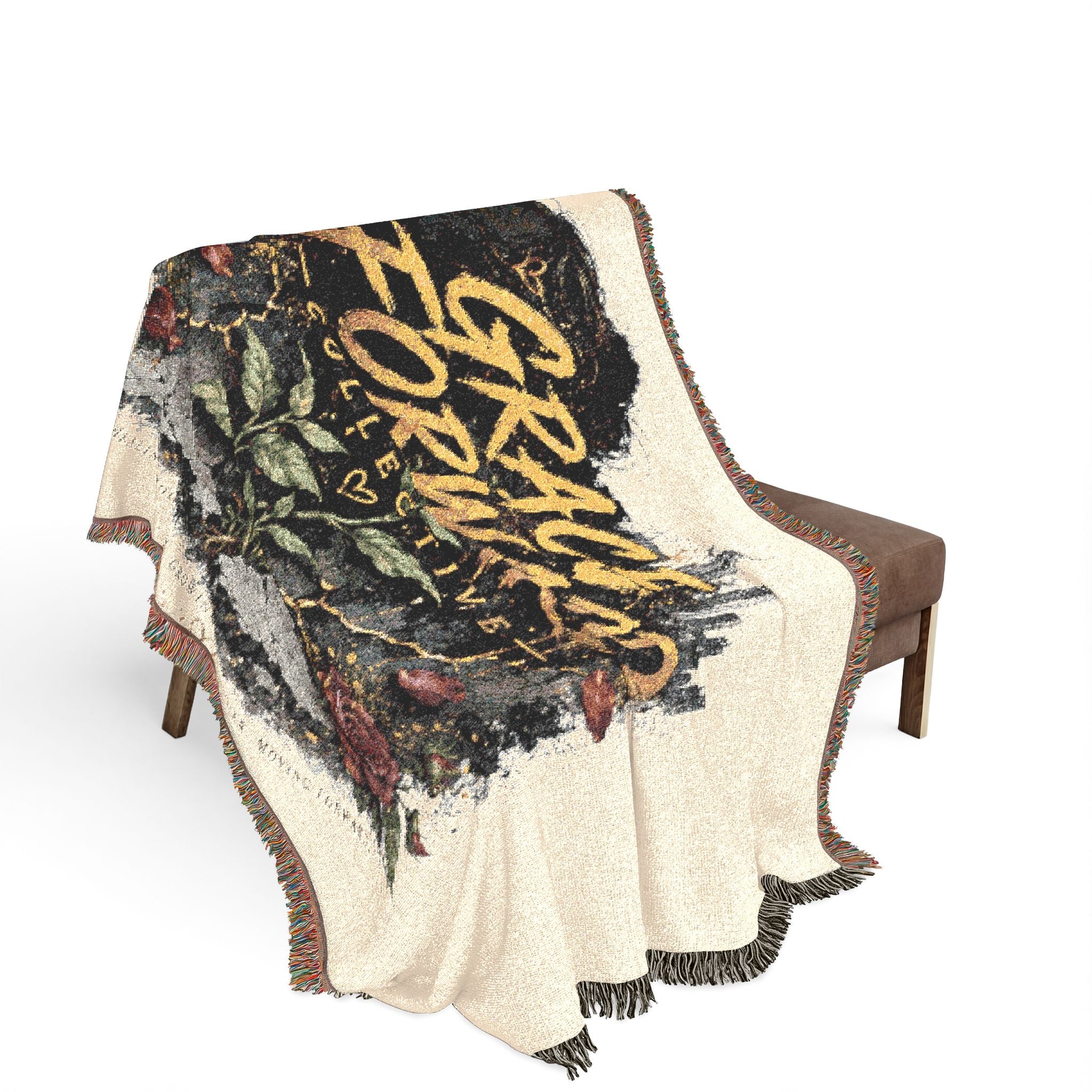Grace Forward Woven Throw Blanket — Inspirational Floral Tapestry Design