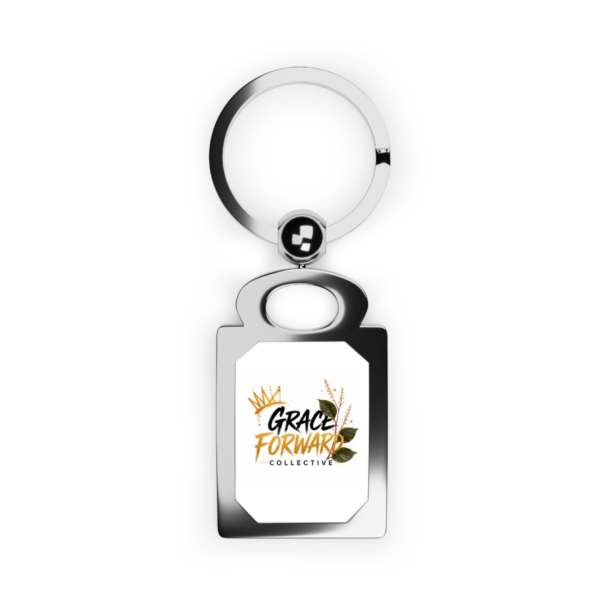 Grace Forward Rectangle Photo Keyring — Personalized Photo Metal Keychain