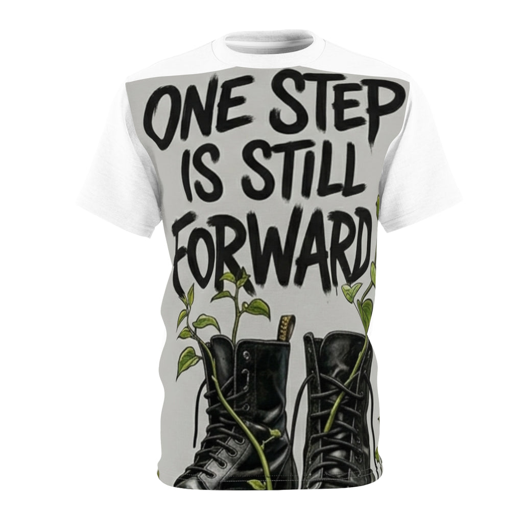 One Step Is Still Forward Tee — Motivational Boot Graphic T‑Shirt