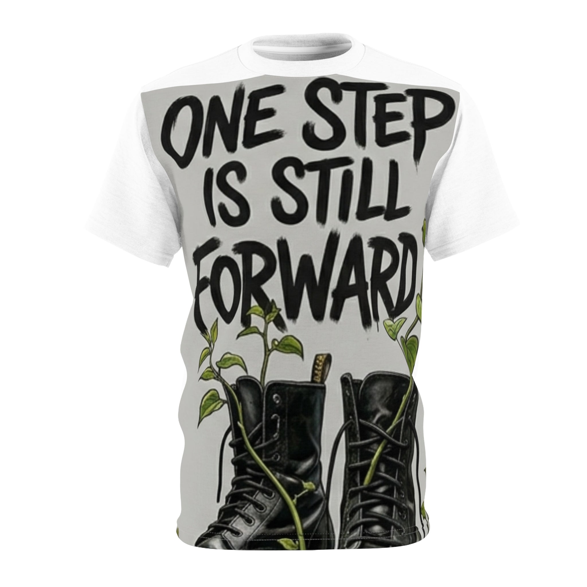 One Step Is Still Forward Tee — Motivational Boot Graphic T‑Shirt