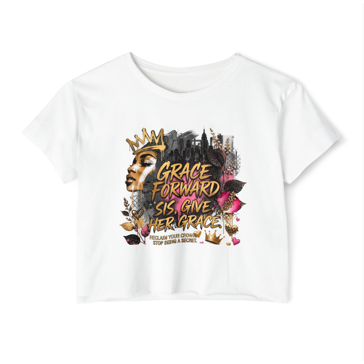 Grace Forward Crop Top — "Grace Forward Sis, Give Her Grace" Graphic Festival Tee