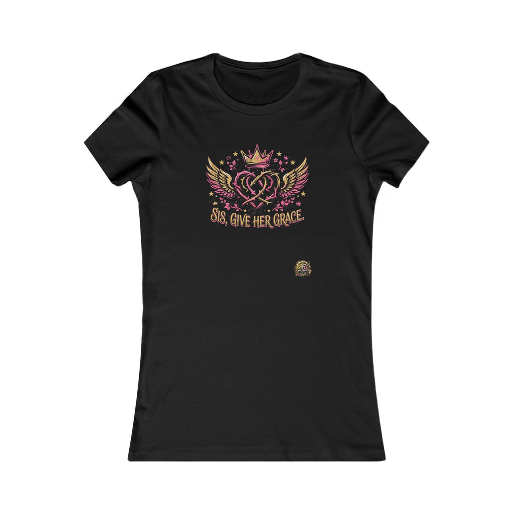 Women’s Graphic Tee — “Sis, Give Her Grace” Winged Heart Design