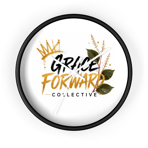 Grace Forward Collective Wall Clock — Inspirational Floral Crown Home Decor