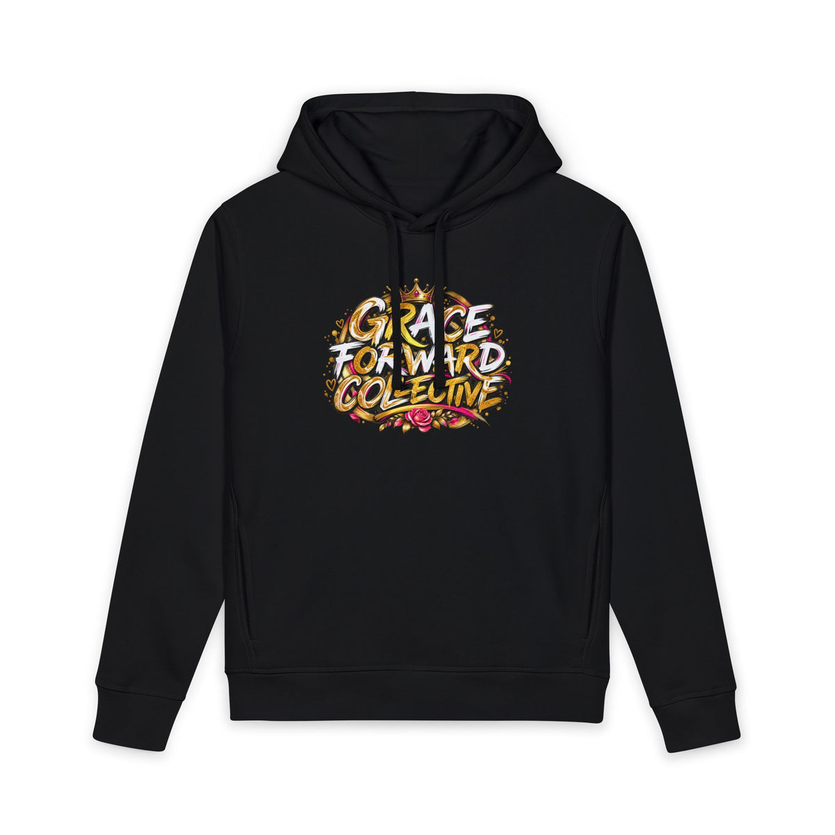 Graze Toward Goldline Hoodie — White Graphic Pullover