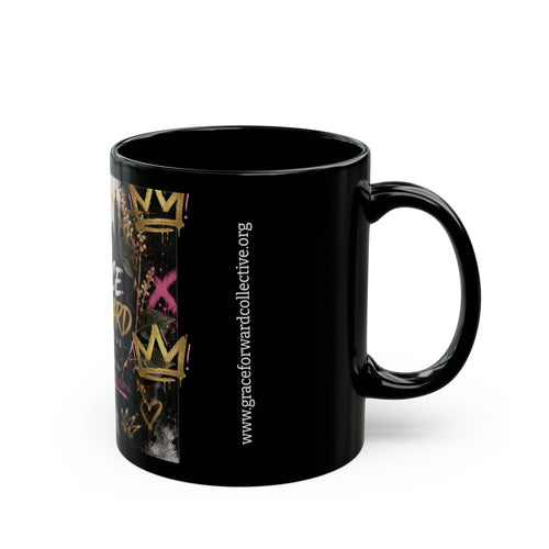 Grace Forward Collective Black Mug — 'You don't have to figure this out alone' Inspirational Coffee Cup