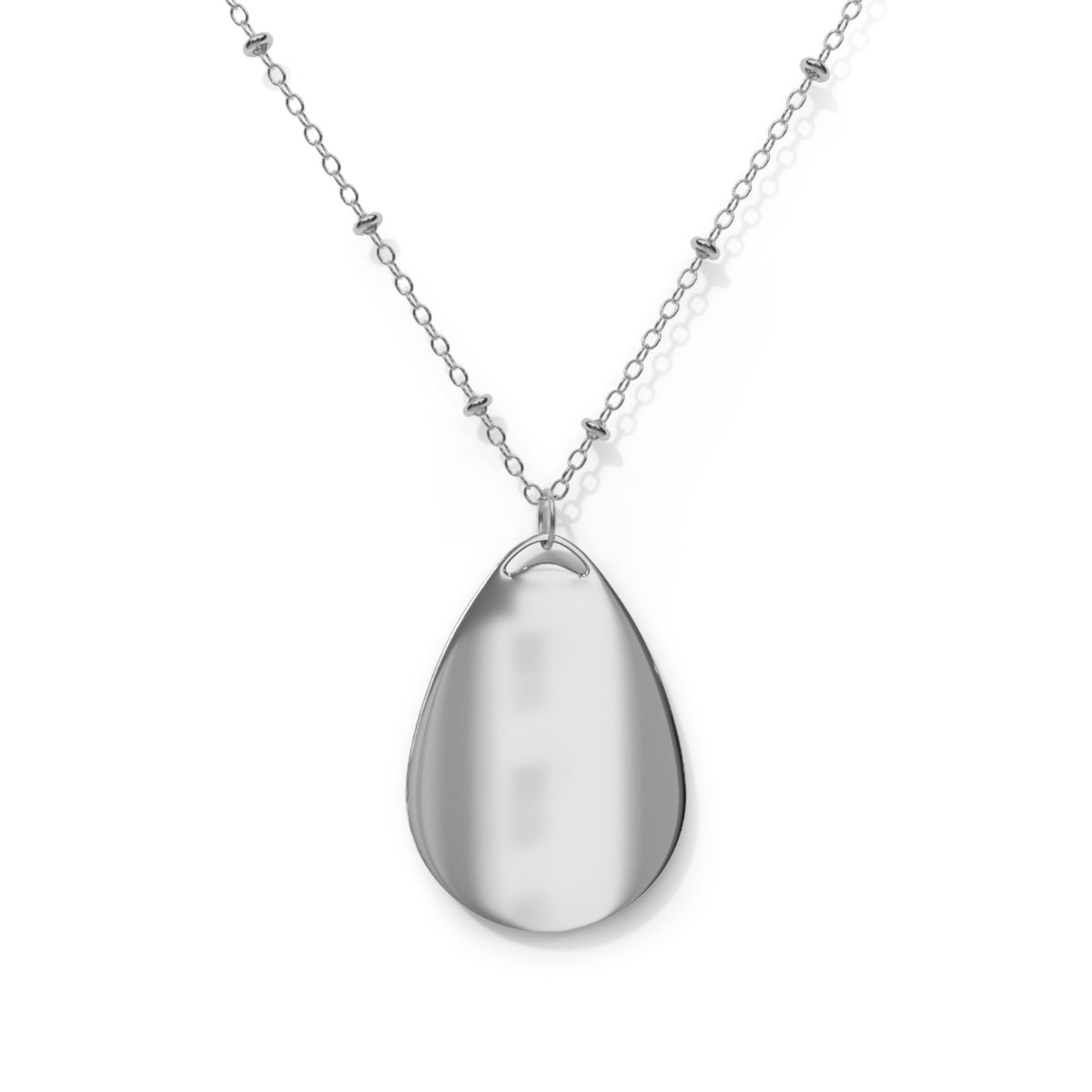 Oval Pendant Necklace — "Grace Forward Collective" Inspirational Silver Teardrop