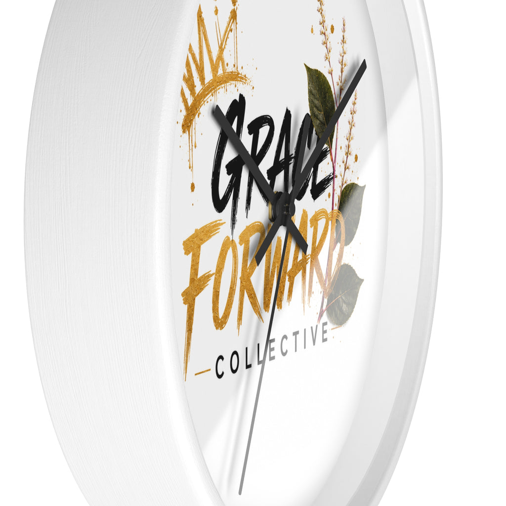 Grace Forward Collective Wall Clock — Inspirational Floral Crown Home Decor