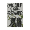 Canvas Art: "One Step Is Still Forward" Inspirational Boot Print