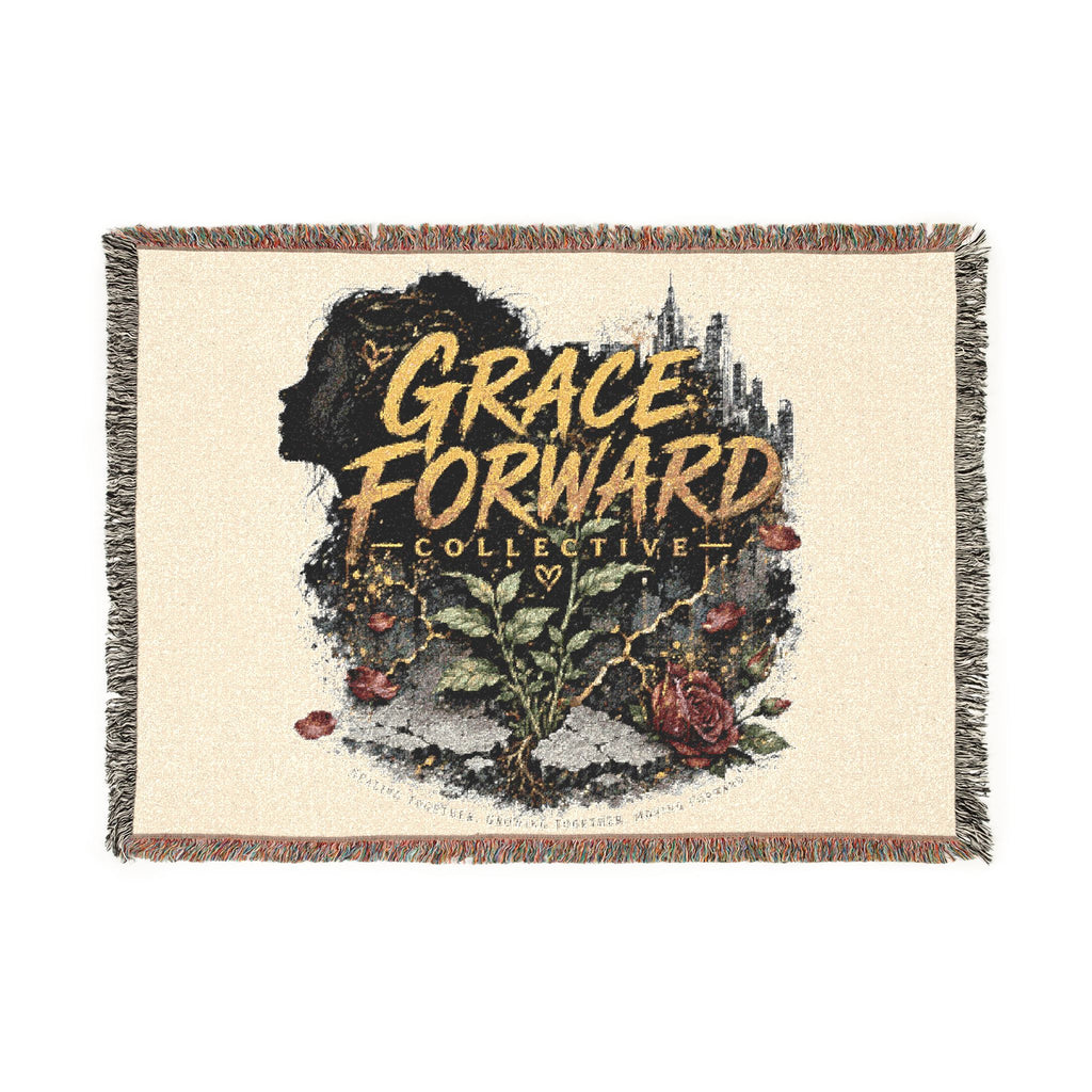 Grace Forward Woven Throw Blanket — Inspirational Floral Tapestry Design